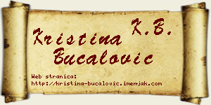 Kristina Bucalović vizit kartica